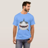 アニメーション怖いサメ顔 Tシャツ (正面フル)