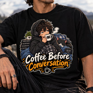 アニメーション朝のコーヒーでリラックス Tシャツ