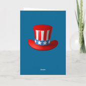 アニメーション米国国旗7月4日熱気球 カード (裏面)