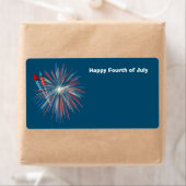 アニメーション7月4日の花火とロケット ラベル (インサイチュ)