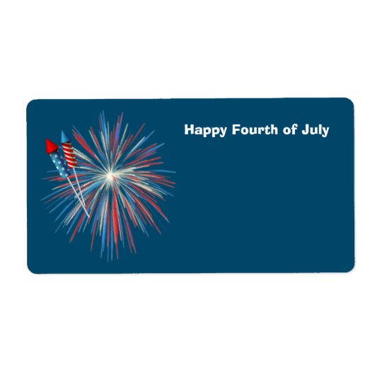 アニメーション7月4日の花火とロケット ラベル (正面)