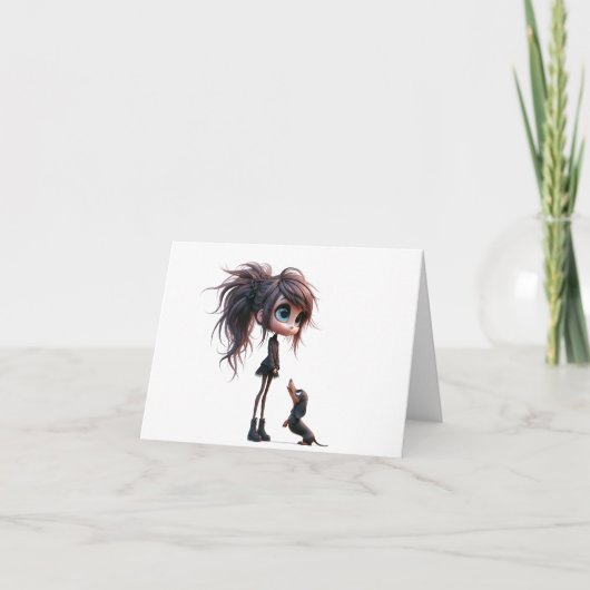 アニメーションDachshund応援アップカード カード (正面)