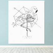 アニメーションFlamingoギフト恋人 | Flamingo lovers キャンバスプリント (インサイチュ (ウッドフロア))