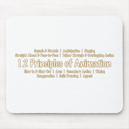アニメーターのデザインのためのアニメーションの12の原則 マウスパッド (正面)