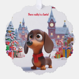 アニメートされたダックシュントの子犬 オーナメントカード