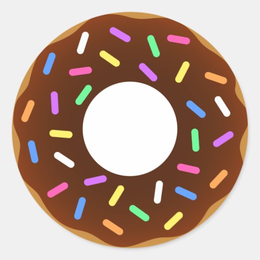 アニメートされたドーナツデザイン ラウンドシール (正面)