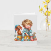 アニメートされたナイトキャップダックスシュント カード (黄色い花)