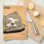 アニメートされたナマケモノ眠り キッチンタオル (四つ折り)