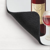 アニメートされたワインボトルとガラスマウスパッド マウスパッド (コーナー)