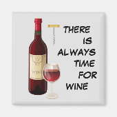 アニメートされたワインボトルとガラス マグネット (正面)