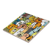 アニメートされた犬と猫のイラストレーション タイル (側面)