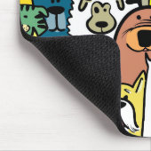 アニメートされた犬と猫のイラストレーション マウスパッド (コーナー)