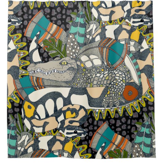 アニメーポップ・アートのター シャワーカーテン (正面)