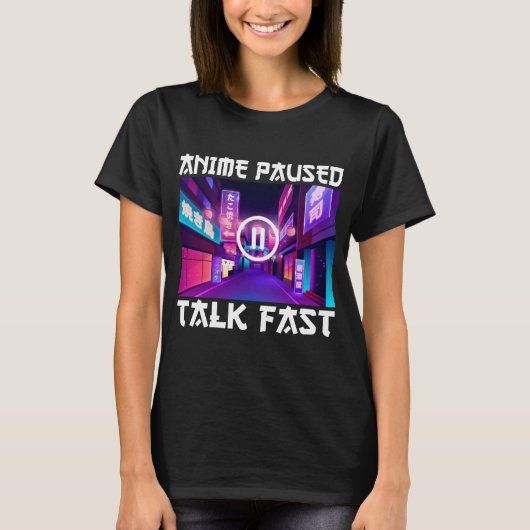 アニメ一時停止 早口 Tシャツ (正面)