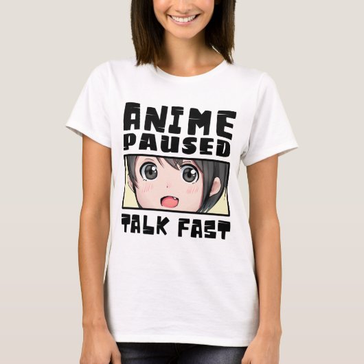 アニメ一時停止 早口Tシャツ Tシャツ (正面)