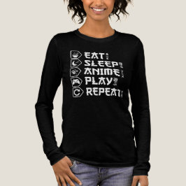 アニメ三昧の日常をデザインに Eat Sleep Anime Play Repeat トライブレンドＴシャツ