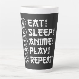 アニメ三昧の日常 オタク アニメ ライフスタイル カフェラテマグ