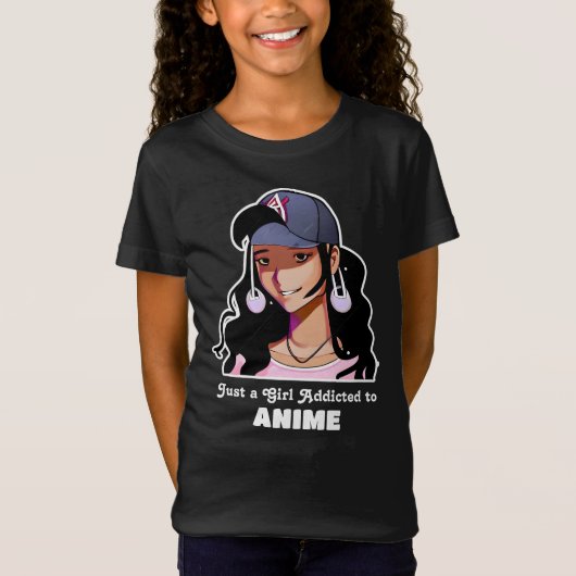 アニメ中毒のただの少女 Tシャツ (正面)