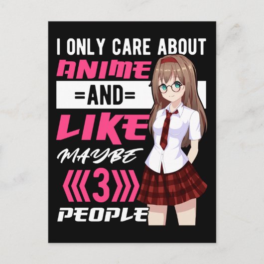 アニメ中毒ガールオタクかわいいマンガ ポストカード (正面)