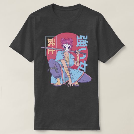 アニメ侍日本の士少女 Tシャツ (デザイン正面)
