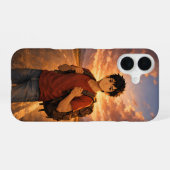 アニメ冒険少年 日没の山道 iPhone 16 16ケース (裏面横)