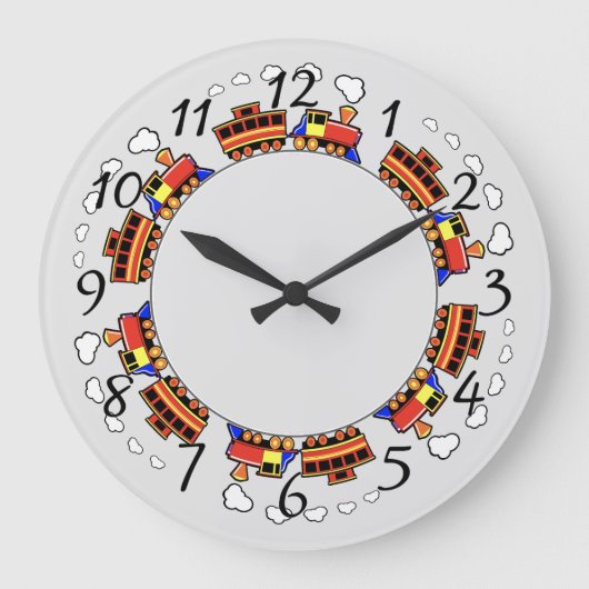 アニメ列車 ラージ壁時計 (正面)