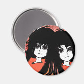 アニメ双子に二重のトラブルをデザインする マグネット (正面/裏面)