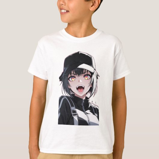 アニメ吸血鬼ガールTシャツ Tシャツ (正面)