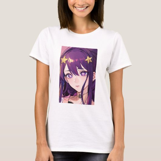 アニメ和風女性 Tシャツ (正面)