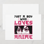 アニメ大好きな少年 オタク ウェーブ ウェイーボー 招待状 (正面/裏面)