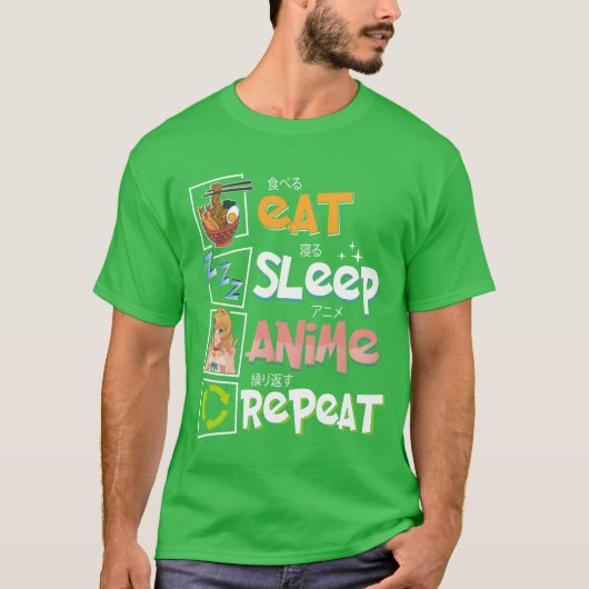 アニメ大好きな日常 アニメ三昧 マンガ好きな人へ Tシャツ (正面)