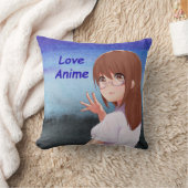 アニメ大好き クールなキャラクター クッション (ブランケット)