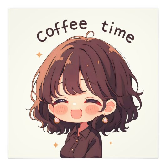 アニメ女子のカフェタイム フォトプリント            (正面)