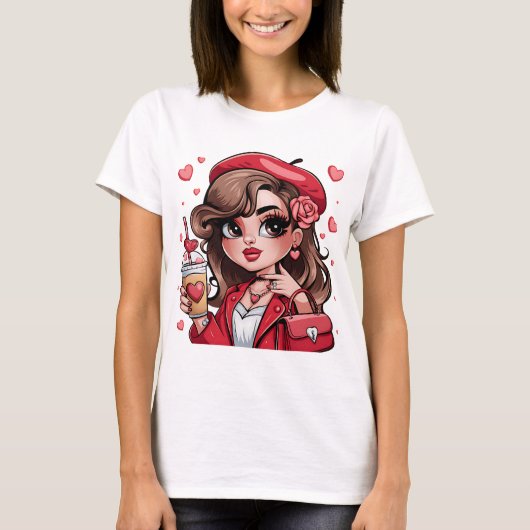 アニメ女子クールTシャツ Tシャツ (正面)
