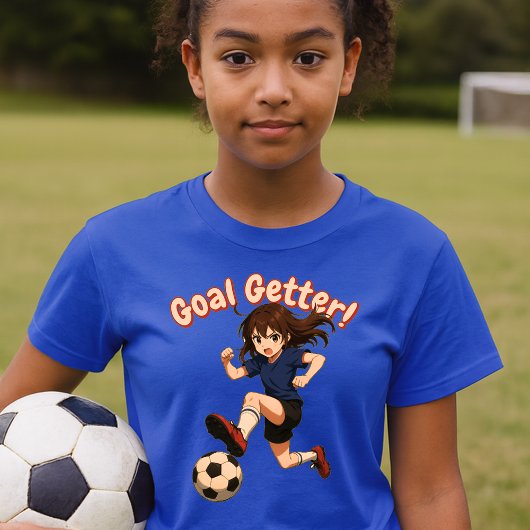 アニメ女子サッカー選手 ゴールゲッター Tシャツ