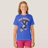 アニメ女子サッカー選手 ゴールゲッター Tシャツ (正面フル)