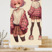 アニメ女子校生 ポスター (キッチン)