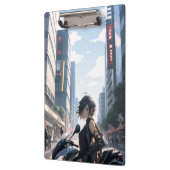 アニメ女性サイクリングダウンタウン クリップボード (左)