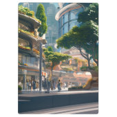 アニメ女性サイクリングダウンタウン クリップボード (裏面)