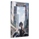 アニメ女性サイクリングダウンタウン クリップボード (右)