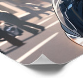 アニメ女性サイクリングダウンタウン ポスター (角)