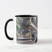 アニメ女性サイクリングダウンタウン マグカップ (左)