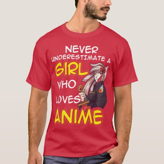 アニメ好きな女性や女子のためのかわいいアニメ レトロ Tシャツ (正面)