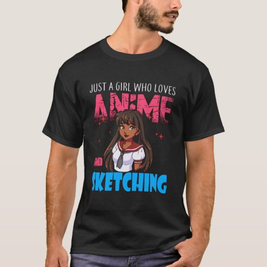 アニメ好き女の子アニメやSを愛する女の子 Tシャツ (正面)