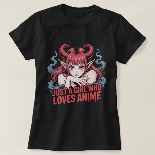 アニメ好き女子のための悪魔娘Tシャツ, マ Tシャツ (デザイン正面)