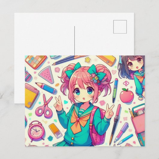 アニメ学生 ポストカード (正面/裏面)