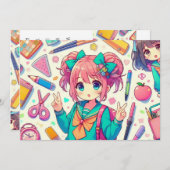 アニメ学生 招待状 (正面/裏面)