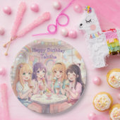 アニメ少女のアイスクリーム誕生日パーティー ペーパープレート (パーティー)