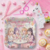 アニメ少女のアイスクリーム誕生日パーティー ペーパープレート (パーティー)