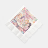 アニメ少女のアイスクリーム誕生日パーティー 縁ありランチョンナプキン (角)